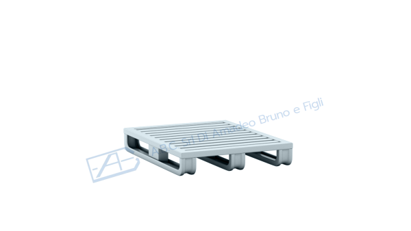 Pallet in lamiera con 3 slitte