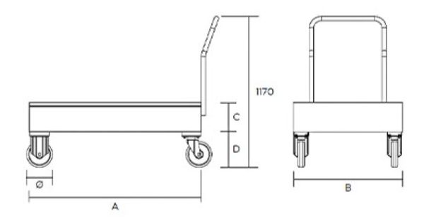 Carrello portafusti olio con vasca di contenimento in acciaio small con ruote